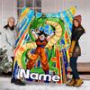 Coperta Personalizzata con Nome - Design Stampa Dragon Ball, Coperta per Divano, Letto, Viaggio, Campeggio - Morbida e Calda, Ottimo Regalo