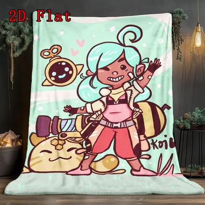 Slime Rancher-inspired 2D Flat Pattern Flannel Blanket High Quality All Seasons Warmth and Comfort Perfect for Christmas Gifts.PMT0914195