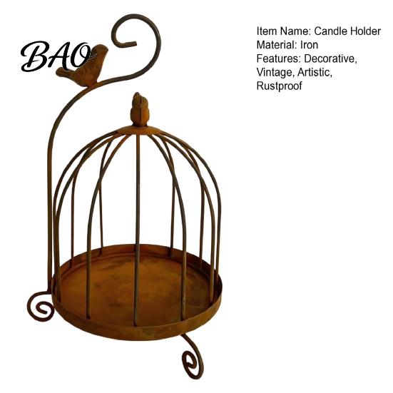 Indoor Outdoor Lantern Vintage Metal Birdcage Candle Holder, Tealight Decorative Wedding Table Decoration Stand for Home Decor Dining Living