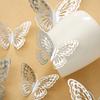 12 Pezzi Decorazioni Murali Farfalle 3D 3 Misure Metalliche Vuote Adesivi Farfalla per Festa di Compleanno Decorazione Torta Rimovibile Fai da Te Muro