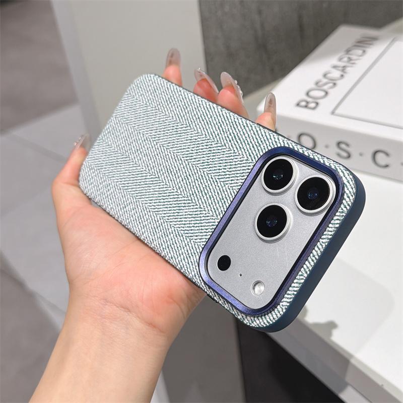 Original Frosted Solid Color Magnetic Shockproof Case For iPhone 15 16 17 Pro Max Woven FabricFor Magsafe Wireless ChargingCover