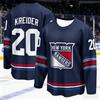 Neuer Herren Eishockey Trainingsanzug - Raptor 3D-Druck - Schnelltrocknend, Feuchtigkeitsableitend, Marineblaue Farbe - Langarm-Oberteil Kinder