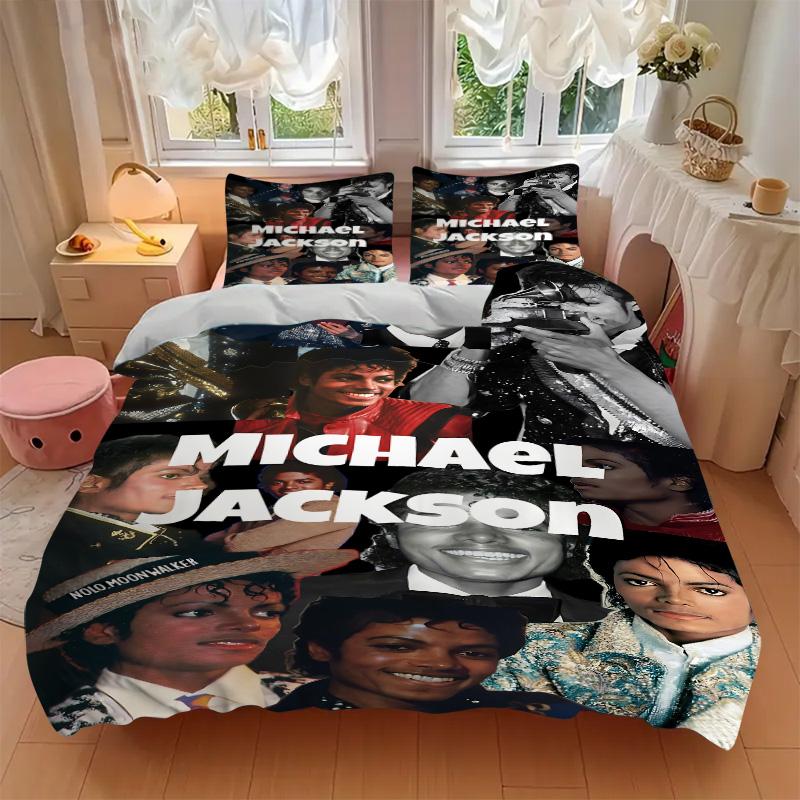 Michael Jackson Pop Print 3Pcs Bedding Setduvet Cover With 2 Bedropillowcase Home Birthday Gift