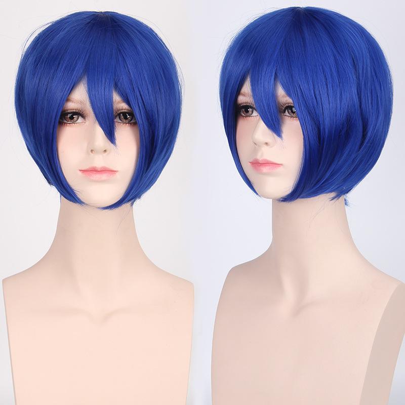 European American Cosplay Wig Multi Colored Versatile Face Hugging Short Hair Black White Bobo Headband