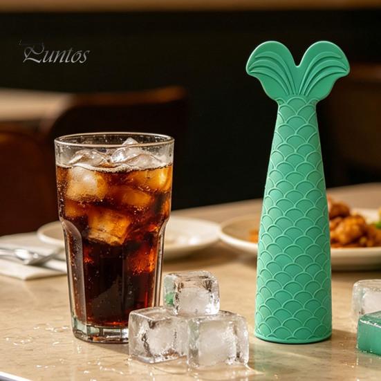 Easy Release Dessert Mold Mermaid Tail Silicone Ice Mold, Non-stick to Demold Tray, Summer Party Drink Decor Decorative Cube Tray for Parties And DIY