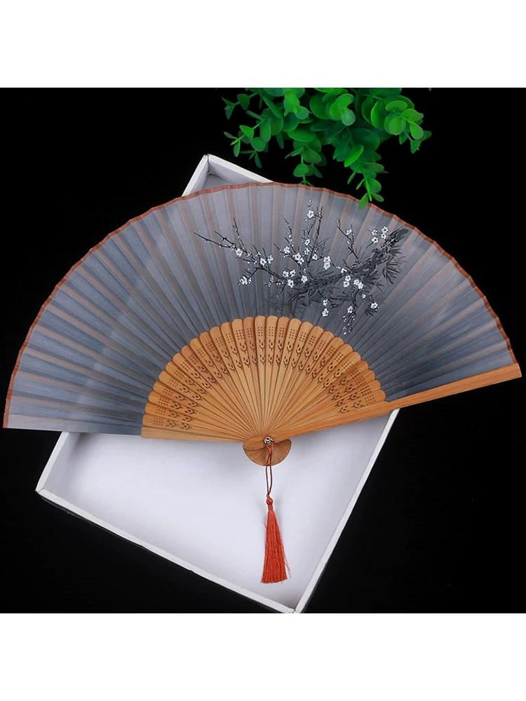Folding Fan, Ancient Style Folding Fan, Classical, Compact, Retro, Hanfu, Portable, Silk Fabric, Durable for Women