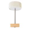 Rechargeable Desk Lamp with Fabric Shade Top Mirror Table Light Modern Touch Dimmable LED Bedside