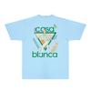 CASA Casablanca Short Sleeve T Shirt Couples Star Castle Letter Print Casual Loose Fit