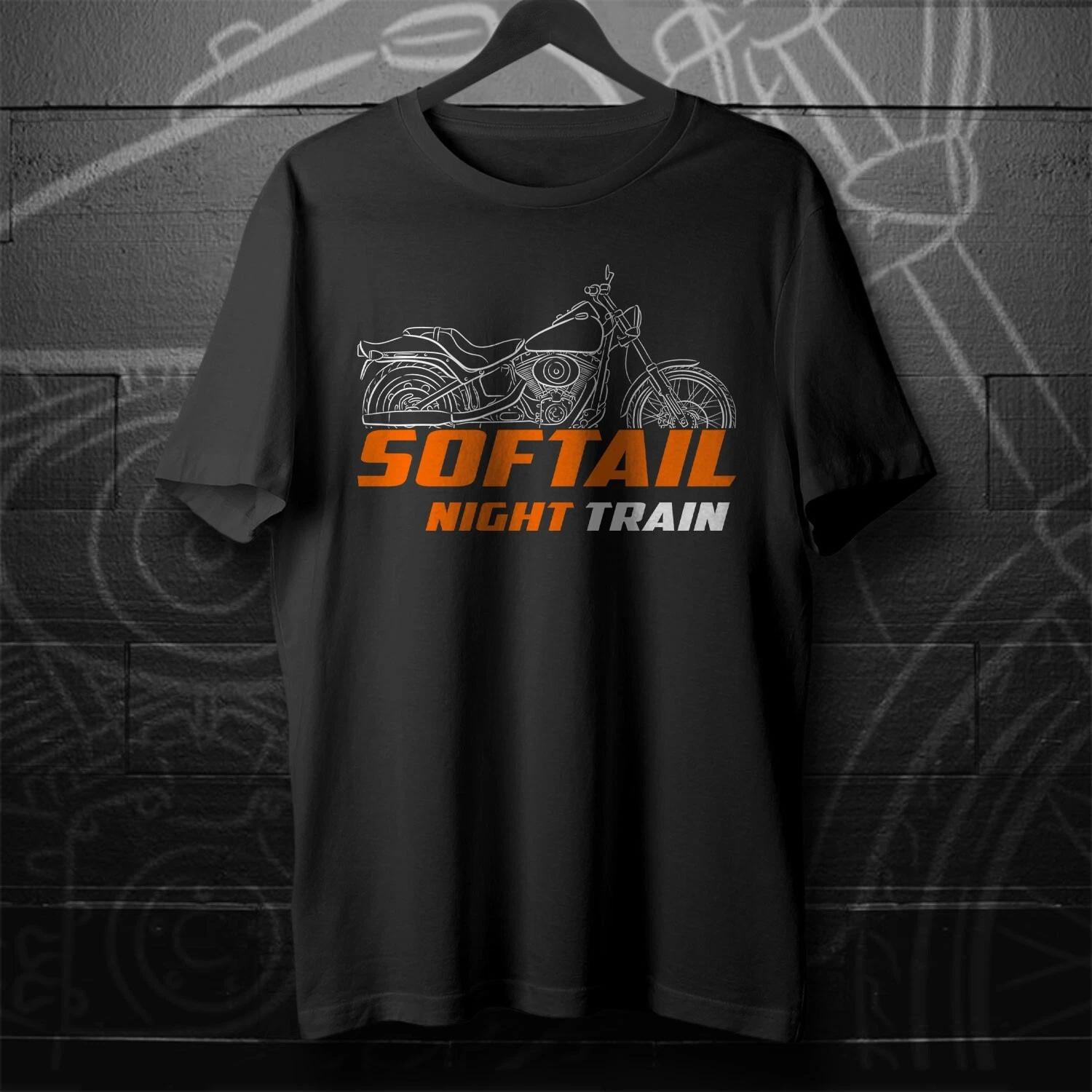 

Black men s and women s T-shirt For Harley FXSTB & FXSTBI Softail Night Train 1999-09- Motorcycle M