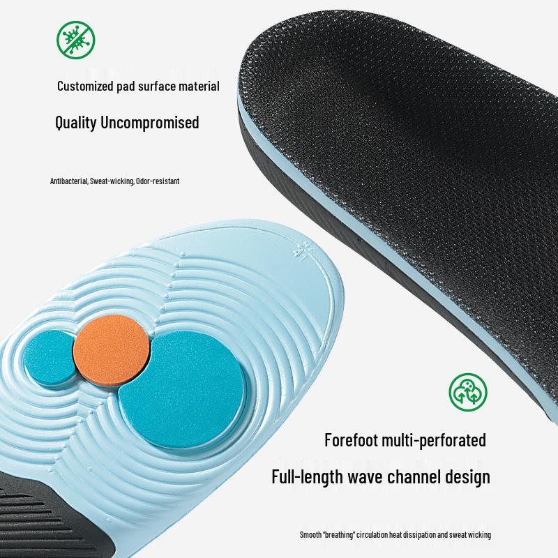 High Elastic Arch Support Insoles: Shock Absorption, Anti-Torsion, Height Boost, Breathable & Sweat Absorbent for Flat Feet