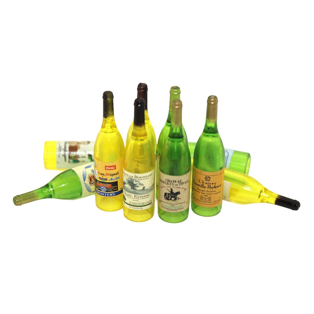 3 stk Miniatyr dukkehus Fairy Garden Simulert tom rødvinsflaske Barneleke