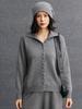 Women's Thick Cashmere Sweater with Large Lapel and Buttons - Autumn/Winter 2026 Versatile Base Layer Knit Outerwear