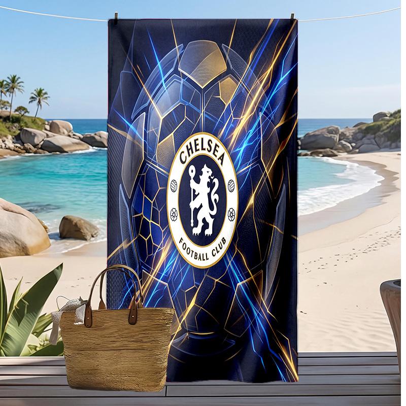 Chelsea FC Printed Beach Towel Quick Dry Soft TowelPortable Large Rectangular Beach Blanket for Travel Swimming Pool