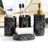 Marble bathroom wash four piece set ceramic household products lotion bottle toothbrush holder mouthcup set bathroom accessories