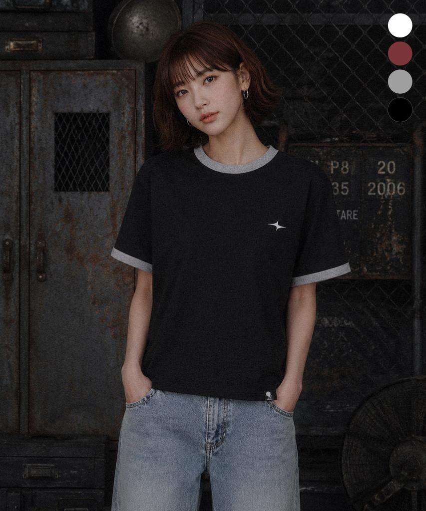 GHOST REPUBLIC Crop Ringer Short Sleeve T-Shirt 4 Colors Gt-394