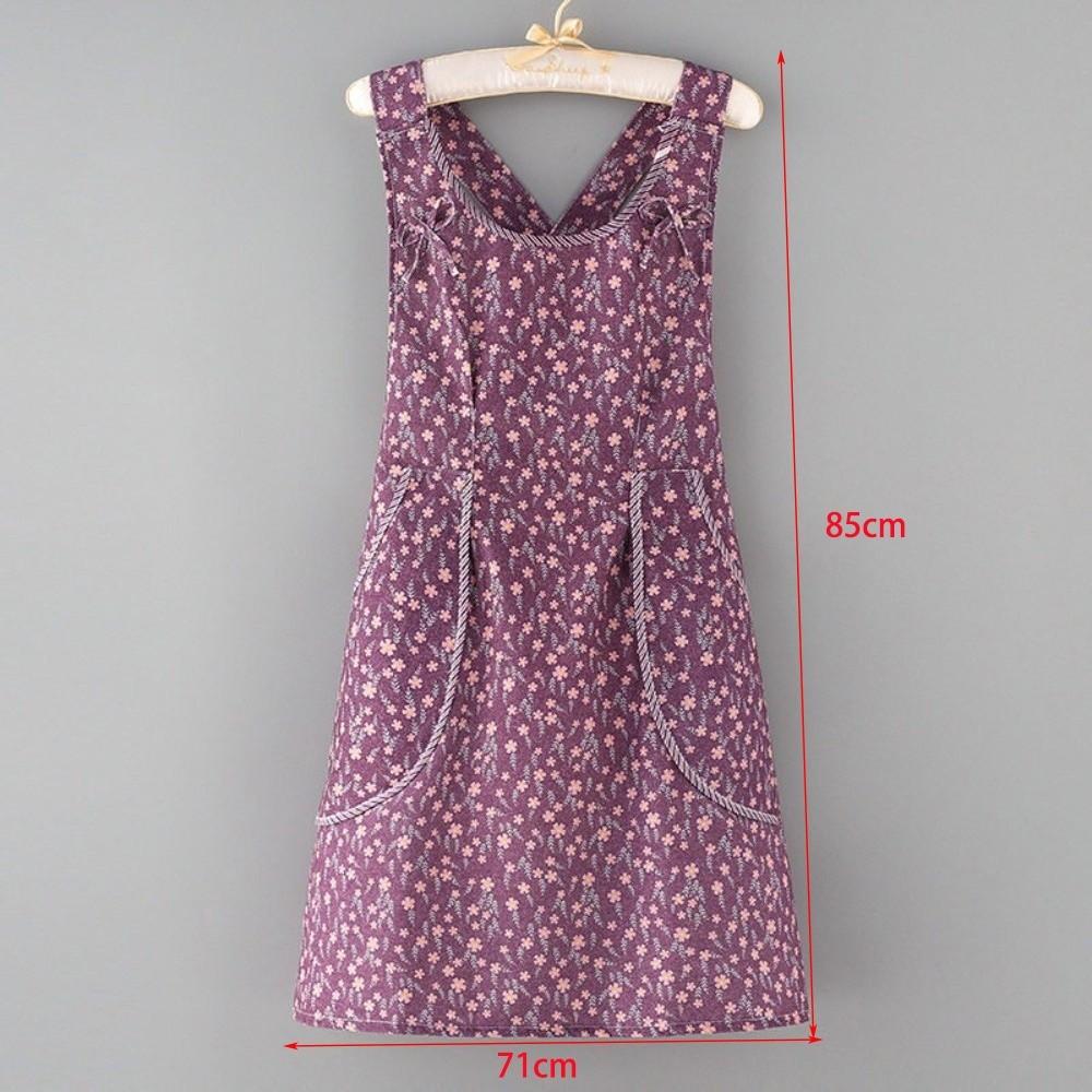 Oil-Resistant Cotton Canvas Apron Breathable Fabric Bib Apron with Pockets  For Women