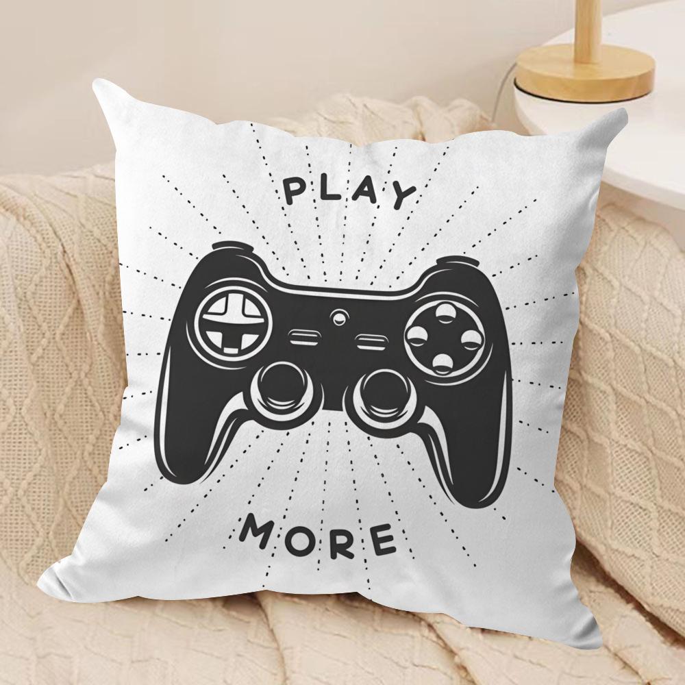 Decor TV Game Fan Style Cushion Cover Soft Plush Fabric Double-Sided Printed Sofa Cushion Cover for All Seasons Home Decor Gift