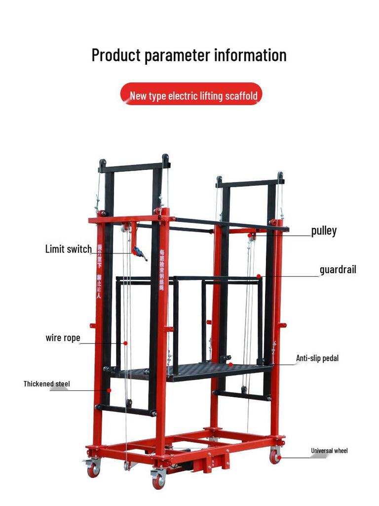 Remote-Controlled Electric Scaffolding Lift for Indoor and Outdoor Use
