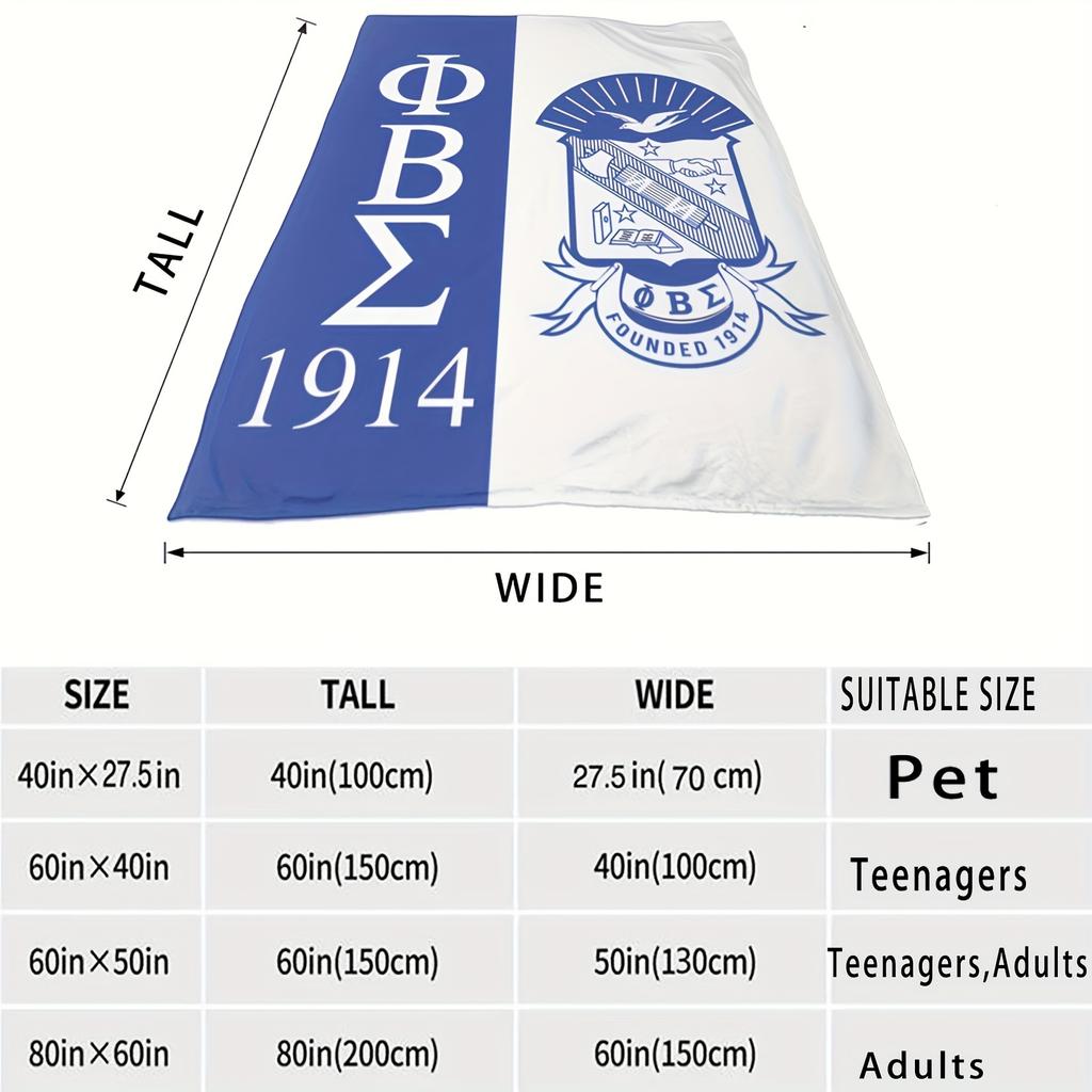 1pc Blanket Sorority Gift 1914 Fraternity Blanket Throw Blanket Super Soft Velvet Blanket Lightweight Bed Blanket Comforter Durable Home Dec