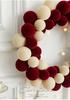 Colorful Flocked Christmas Ball Wreath for Tree, Wall, or Door Decoration