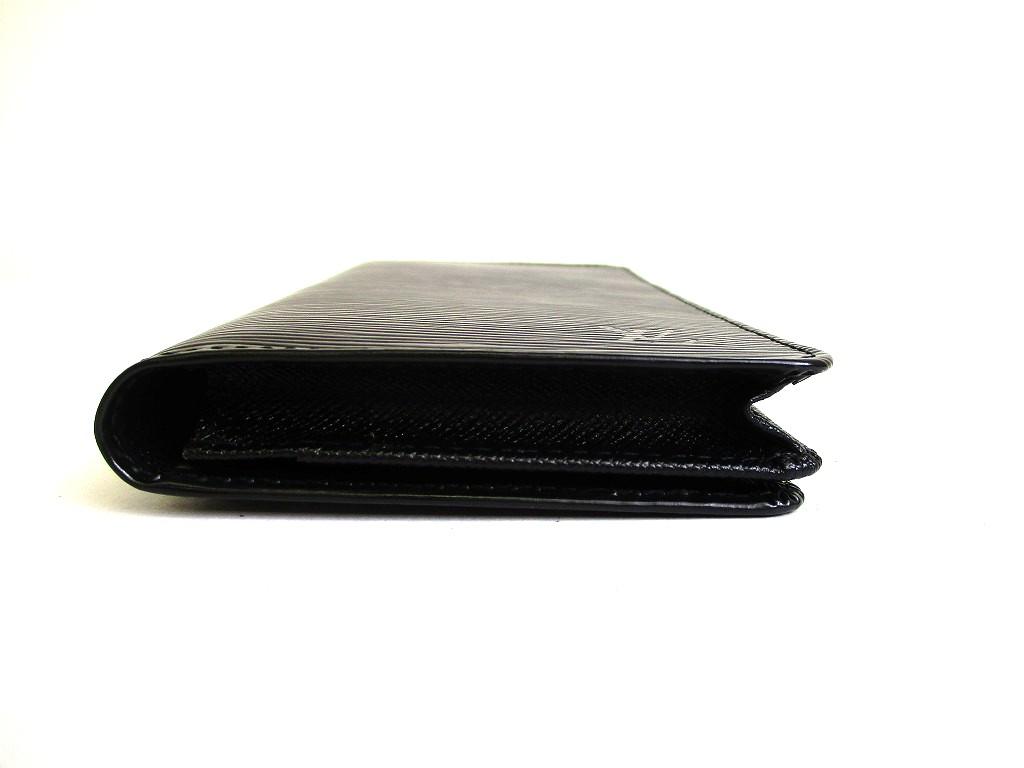 Authentic LOUIS VUITTON Epi Black Leather Flap Bill Wallet Porte Credit #b277  Open box