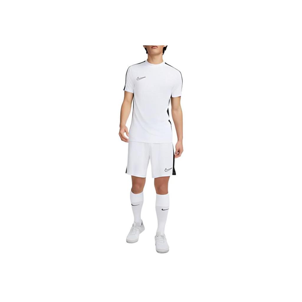 Nike Striped Logo Print Crew Neck Casual Short Sleeve T-Shirt Men Tops White DV9751-100