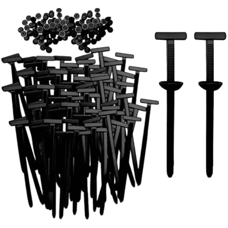 20/50/100PCS Universal Nylon Multifunctional Zip Tie Buckle Through Nail Cable Tie Buckle Pin and Button Zip Ties Self-Locking