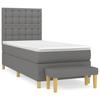 Maison Exclusive - Slatted Bed Base with Mattress Dark Grey 90x200 Cm Fabric