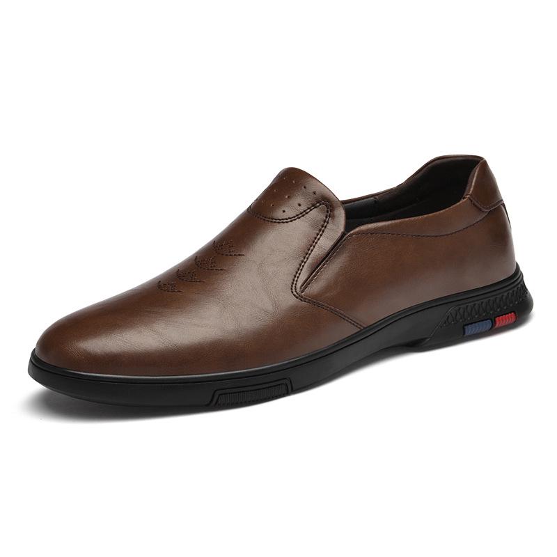 Men s Genuine Leather Slip-On Loafers: Versatile Casual  Business Shoes 43