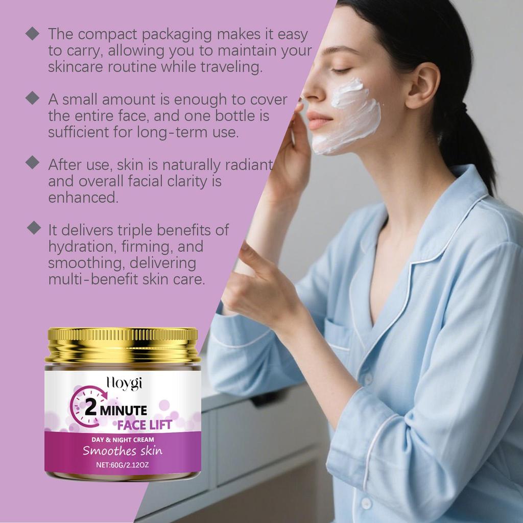 2-Minute Face Lift Firming Face Cream Hyaluronic Acid Niacinamide Deep Hydration Moisturizer For Dry Skin Brightening Skincare