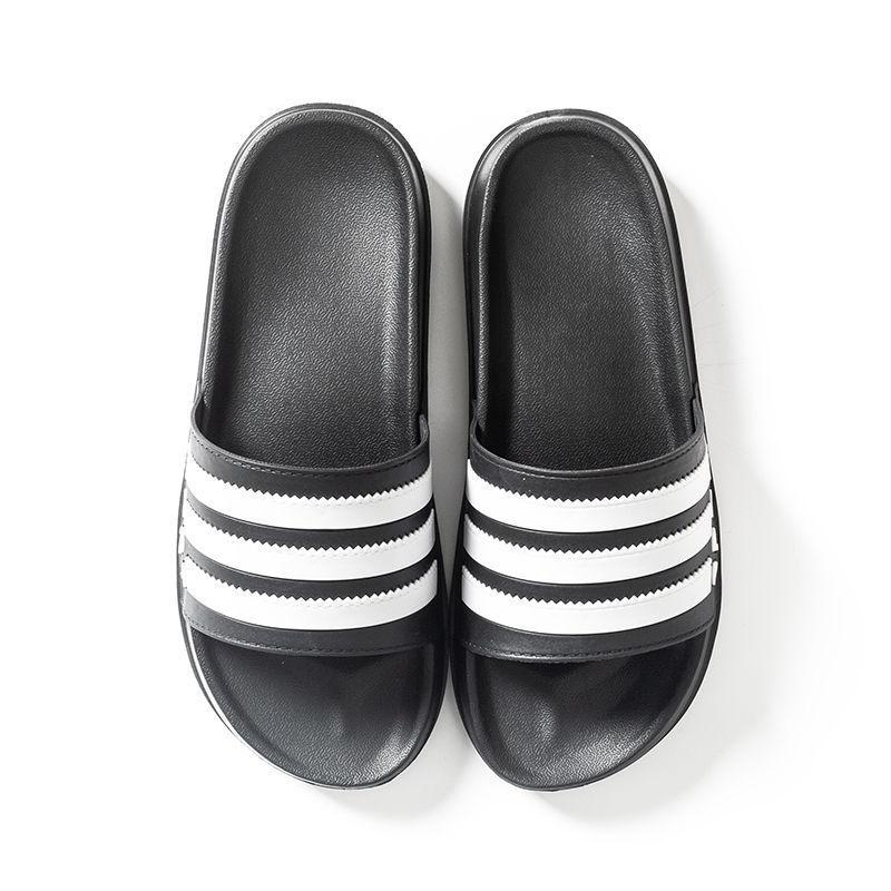 

New slippers women s summer thickened couple versatile stripes home bathroom bath soft bottom wear EVA flip 35/36 чёрный