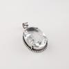 Crystal Quartz Gemstone Silver Pendant 1.75" , 925 Sterling Silver Handmade Jewelry, Women Wedding Pendant PP-63-5