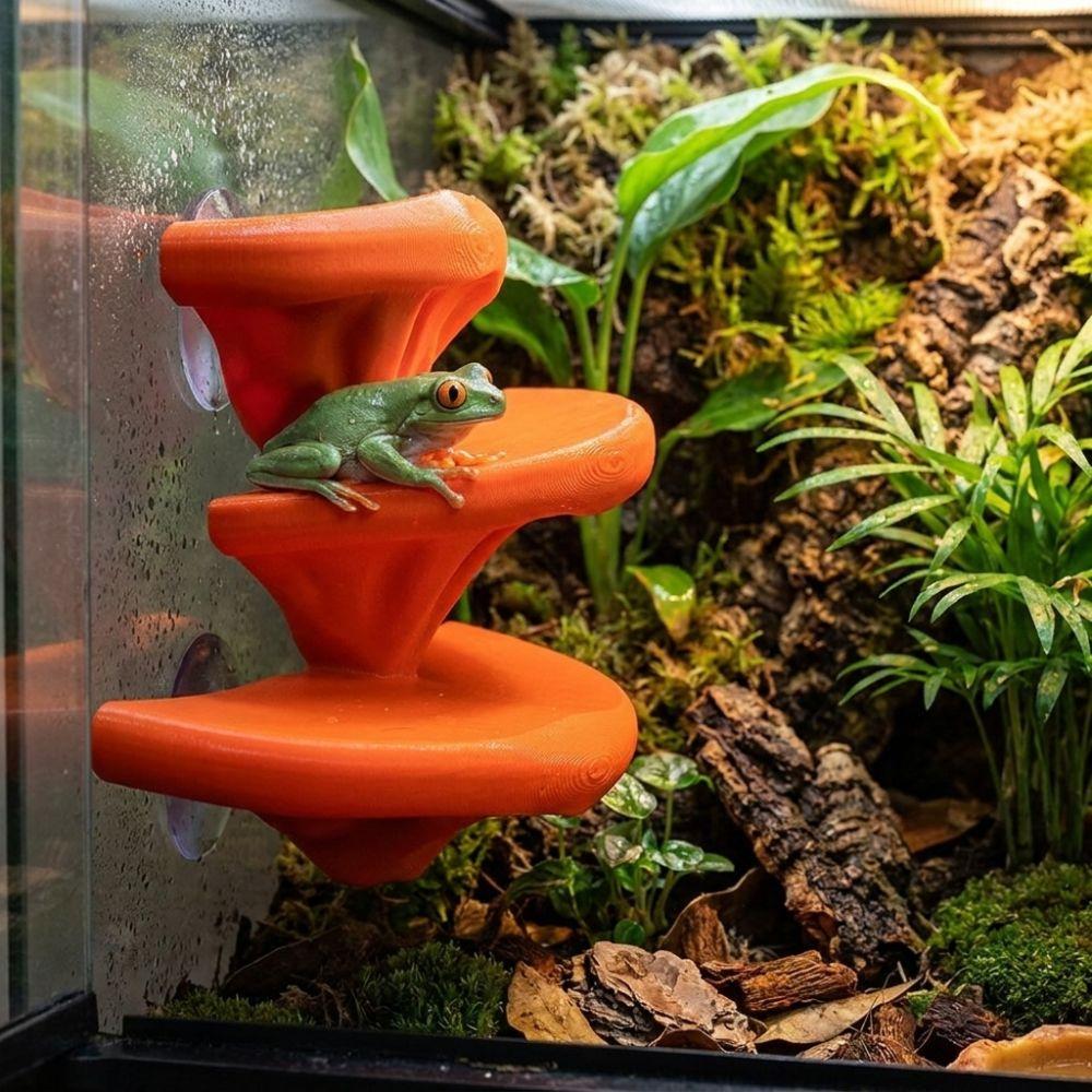 3D Printed Three Layer Mushroom Rack No-Drill Jumping Spider Platform  Terrarium