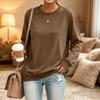 Women's Loose Fit Neck Long Sleeve Sweatshirt Pullover Casual Top