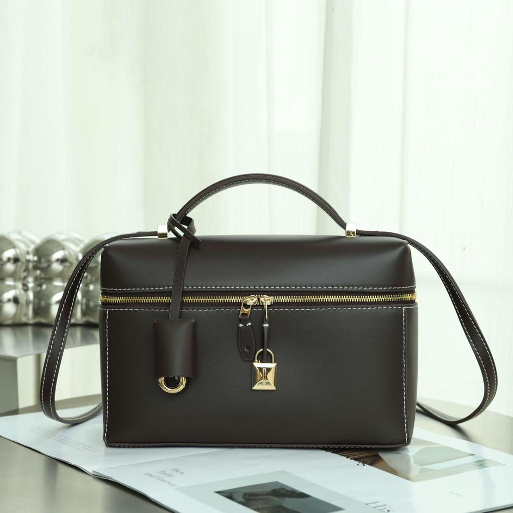 Women's High-Grade Retro Leather Underarm Lunch & Cosmetic Bag - 2025 Fashion Versatile Handheld Style