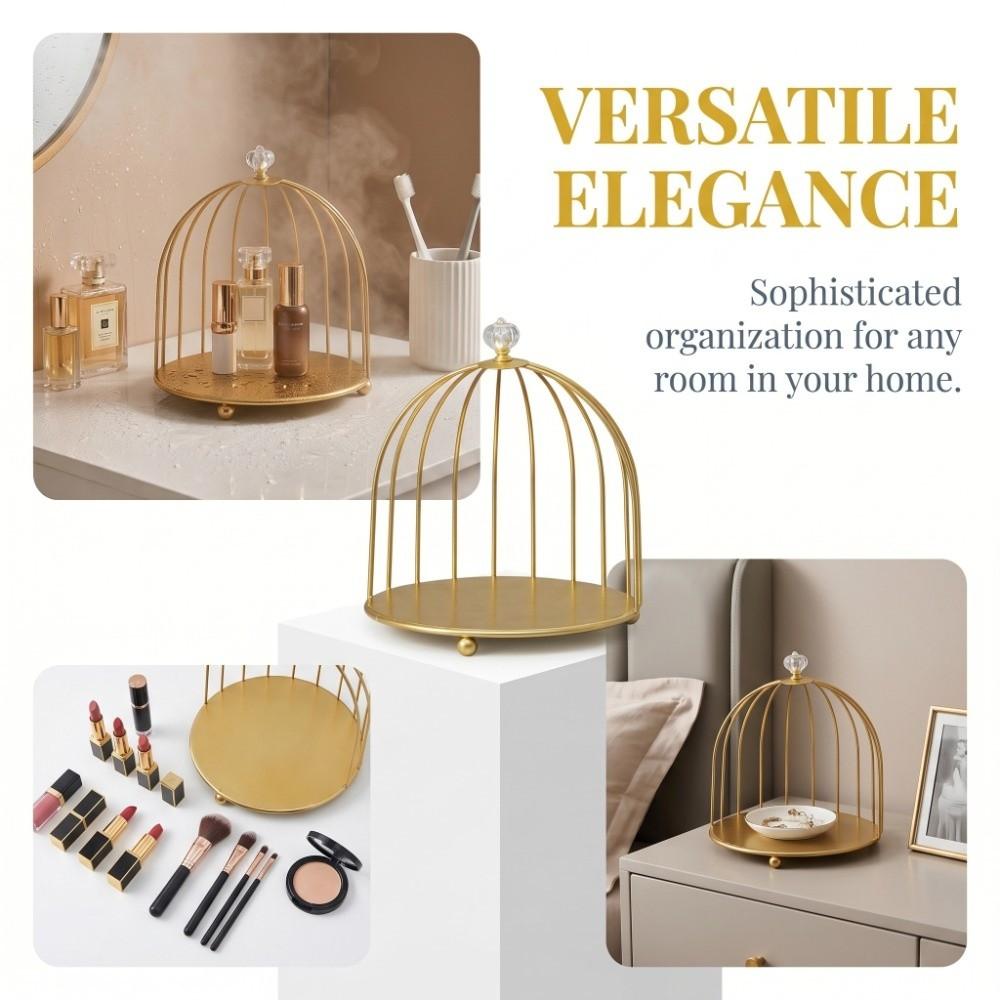 Eleganter Vogelkäfig Make-up Ausstellungsständer Eisen Kosmetik Display Ständer Badezimmer Waschtisch Schlafzimmer
