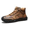 Men's High-top Casual Sneakers Handmade Leather Shoes Plus Size 39-48 Spring & Autumn