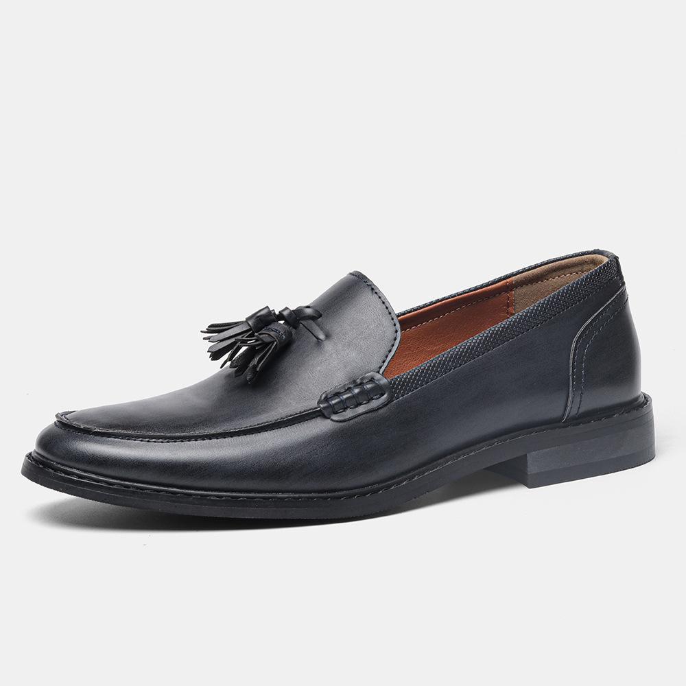 Fashion Men's Casual Business Leather Shoes Mens Slip-on Comfortable Tassels Loafers Men Outdoor Driving  Flats