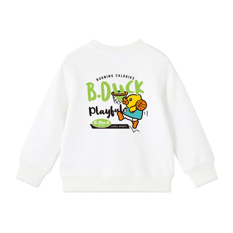 B.Duck Boys' Cartoon Print Round Neck Sweatshirt