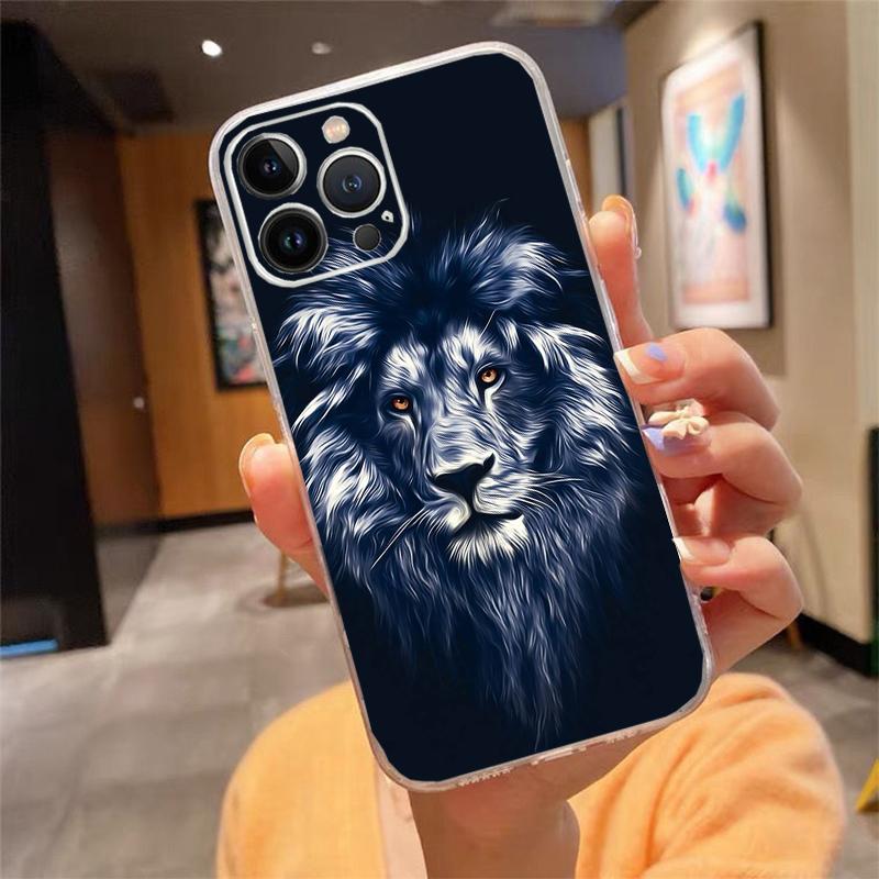 

Чехол для телефона Для iphone 17 Pro Max Air 16 15 14 13 Pro Max 15 16 Pro 15Plus Лев iphone 13