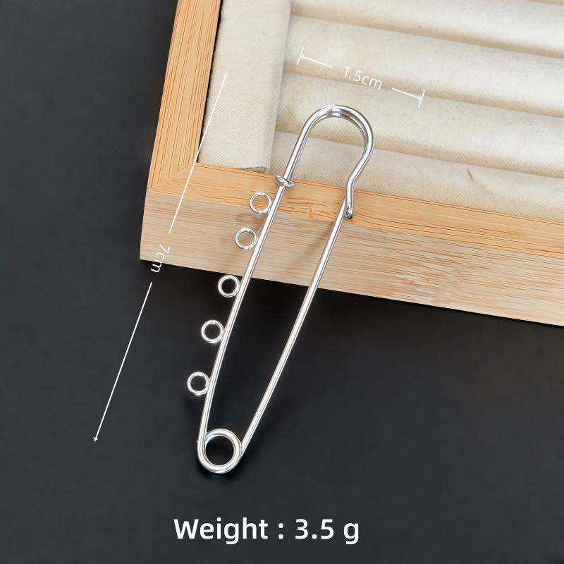 Colorfast Electroplated Safety Pin Brooch with Loop Holder for Sweaters and Pants