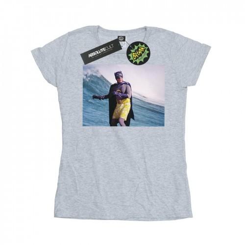 

DC Comics Womens/Ladies Batman TV Series Surfing Still Cotton T-Shirt білий