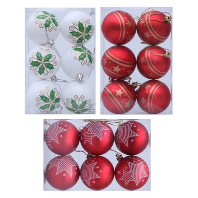 6 Pièces Boules de Noël Boule Ornement Suspendu pour Arbre Couronne Manteaux Pièces Maîtresses de Fête de Vacances d'Hiver
