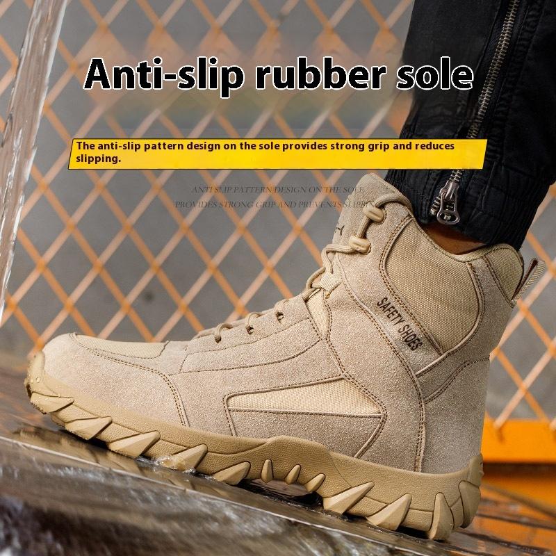 high-top safety shoes with steel toe safety boots anti-slip industrial construction working shoes with protection for women men