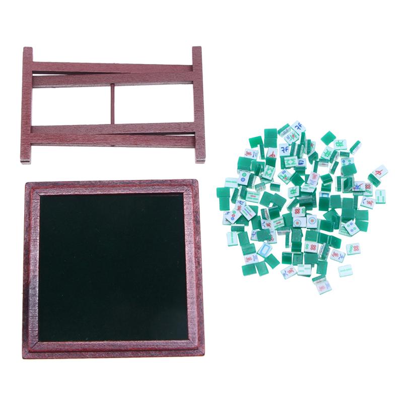 1:12 Dollhouse Miniature Simulation Mahjong Table And Chair Model Furniture Home Model Decor Toy Doll House Accessories