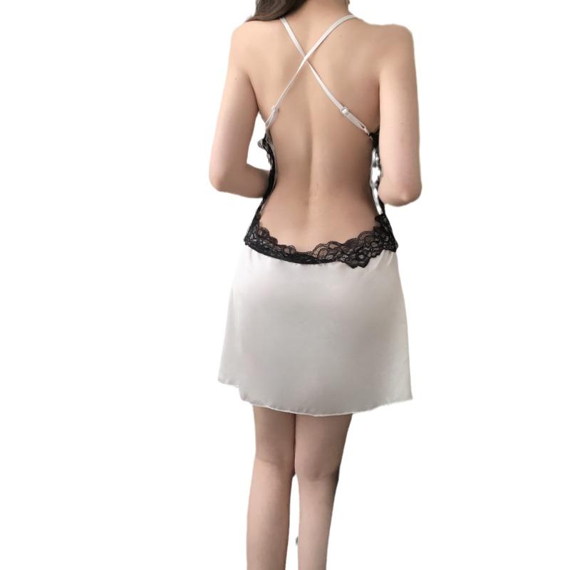 Summer Sexy Pure Desire Wind Backless Temptation New Lace Lace Pajamas Suspender Skirt Loungewear Comfortable Backless Women