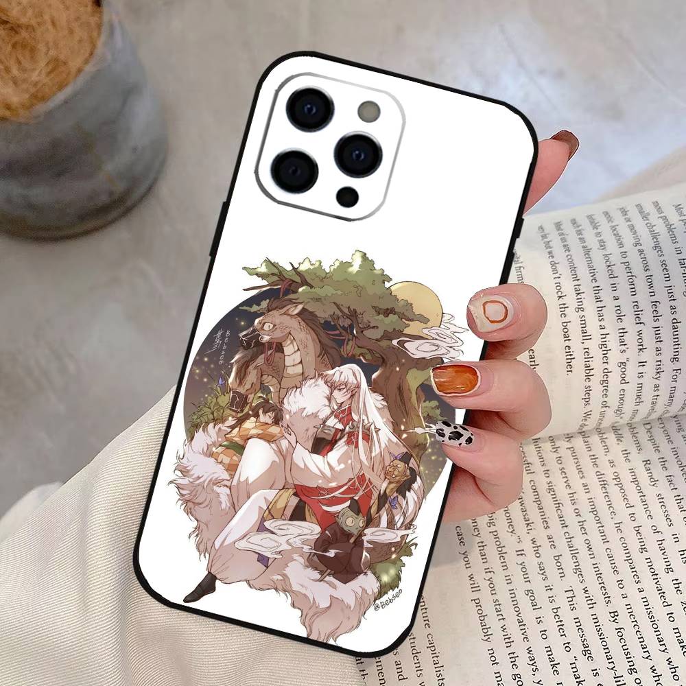 

Anime I-INUYASHA Phone Case For iPhone 17,16,15,14,13,12,11 Plus,Pro Max,XS,Soft Silicone Black Cover iPhone17ProMax