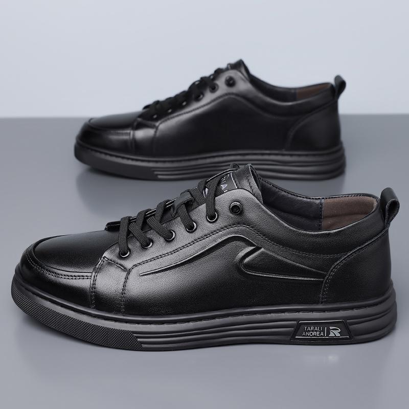 Fashion Casual Leather Men's Sneakers Lightweight Comfortable Walking Shoes for Everyday Wear Skateboard Footwear Male Tenis Masculino