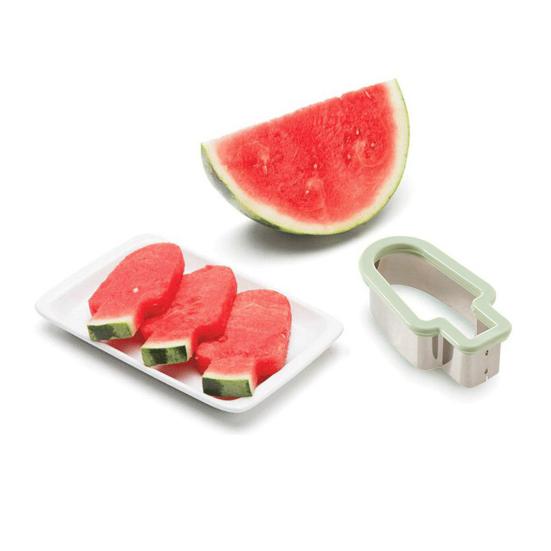 Forma na krájení melounu ve tvaru nanuku, nerezová ocel potravinářské kvality, bez deformace, hladký povrch, opakovaně použitelný dělič melounu, kráječ ovoce, nástroj na krájení ovoce