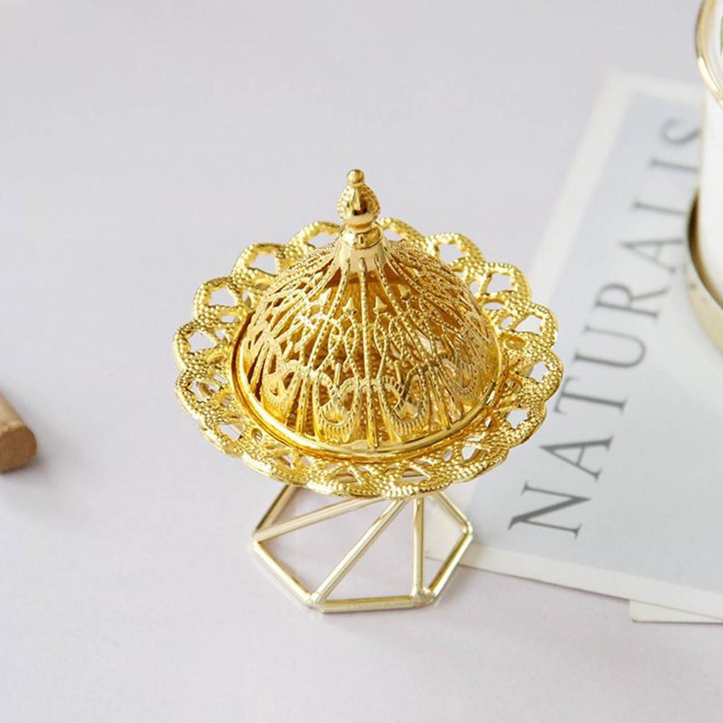 Gold Incense Burner Exquisite Rust Prevention Metal Vintage Incense Burner for Home Decoration Bedroom